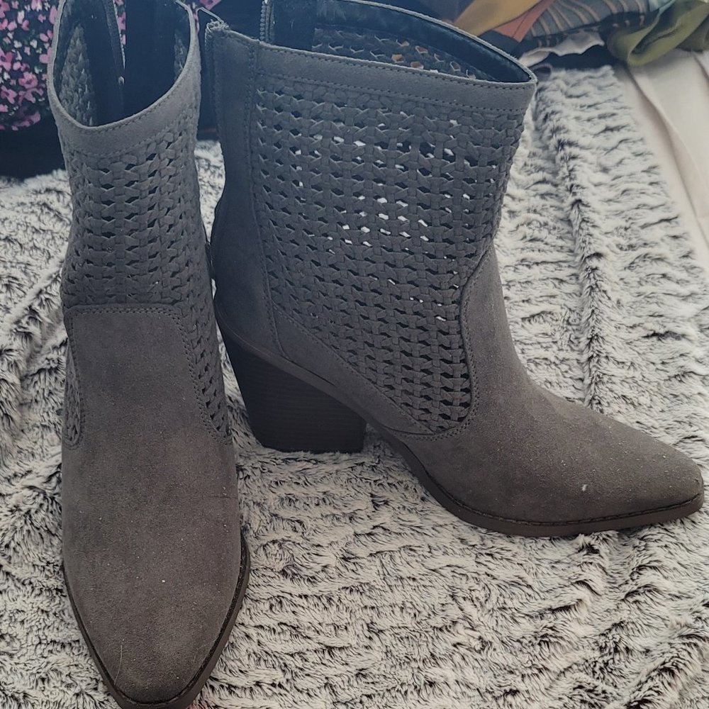 Grey suede booties size 9